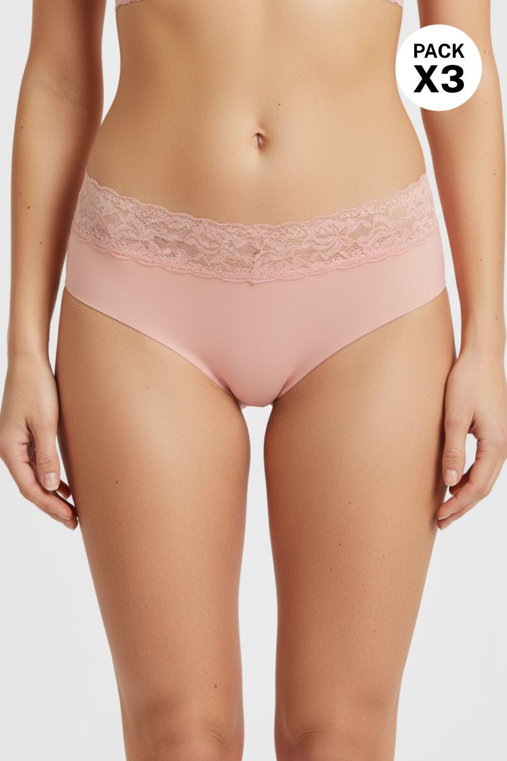 Brasilera invisible confeccionado en microfibra paquete x3